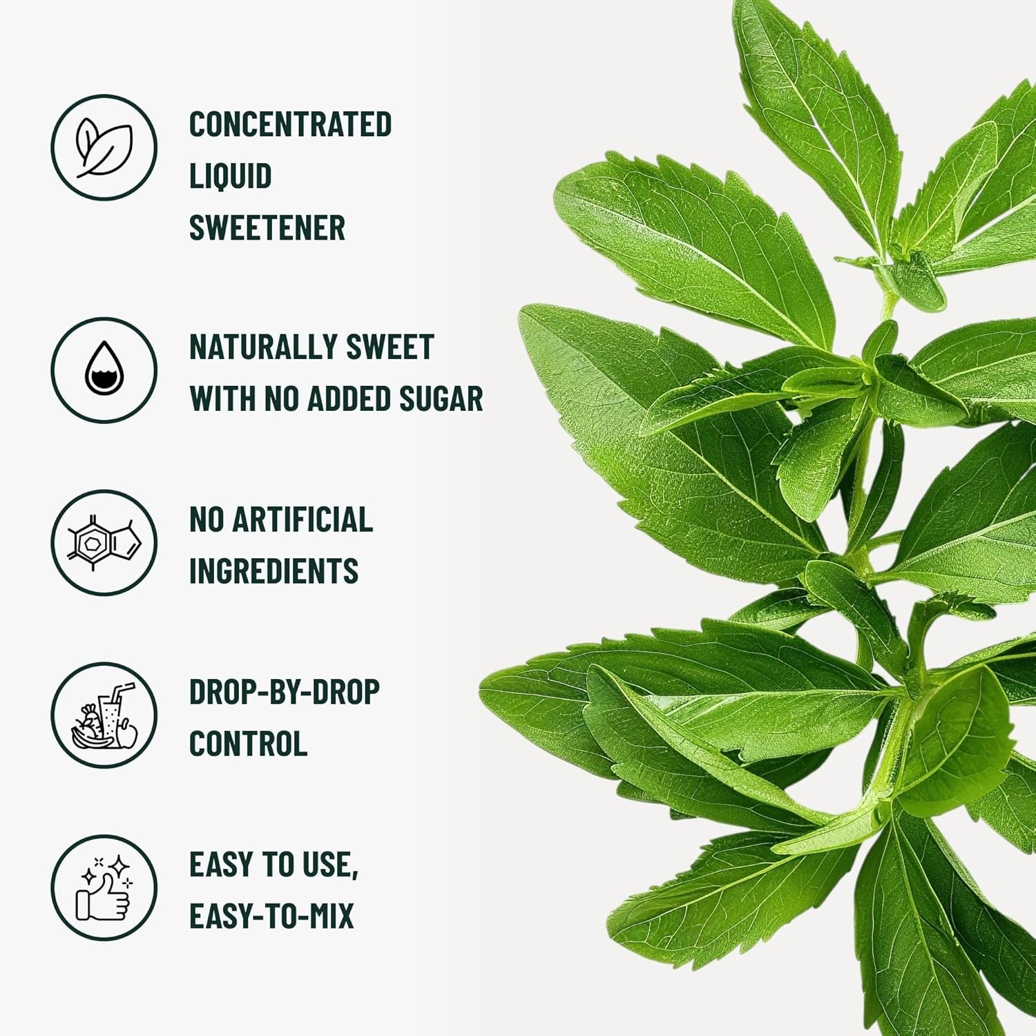 Natrisweet Liquid Stevia Drops Pure Sweetener from Stevia Extract, Plant-Based S