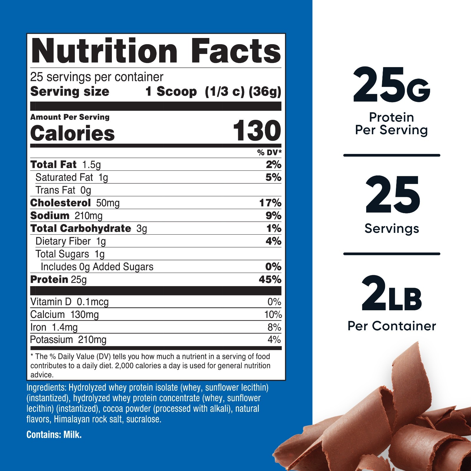 Nutricost Hydrolyzed Whey Protein Powder (Chocolate) 2 LBS – 25g of Protein