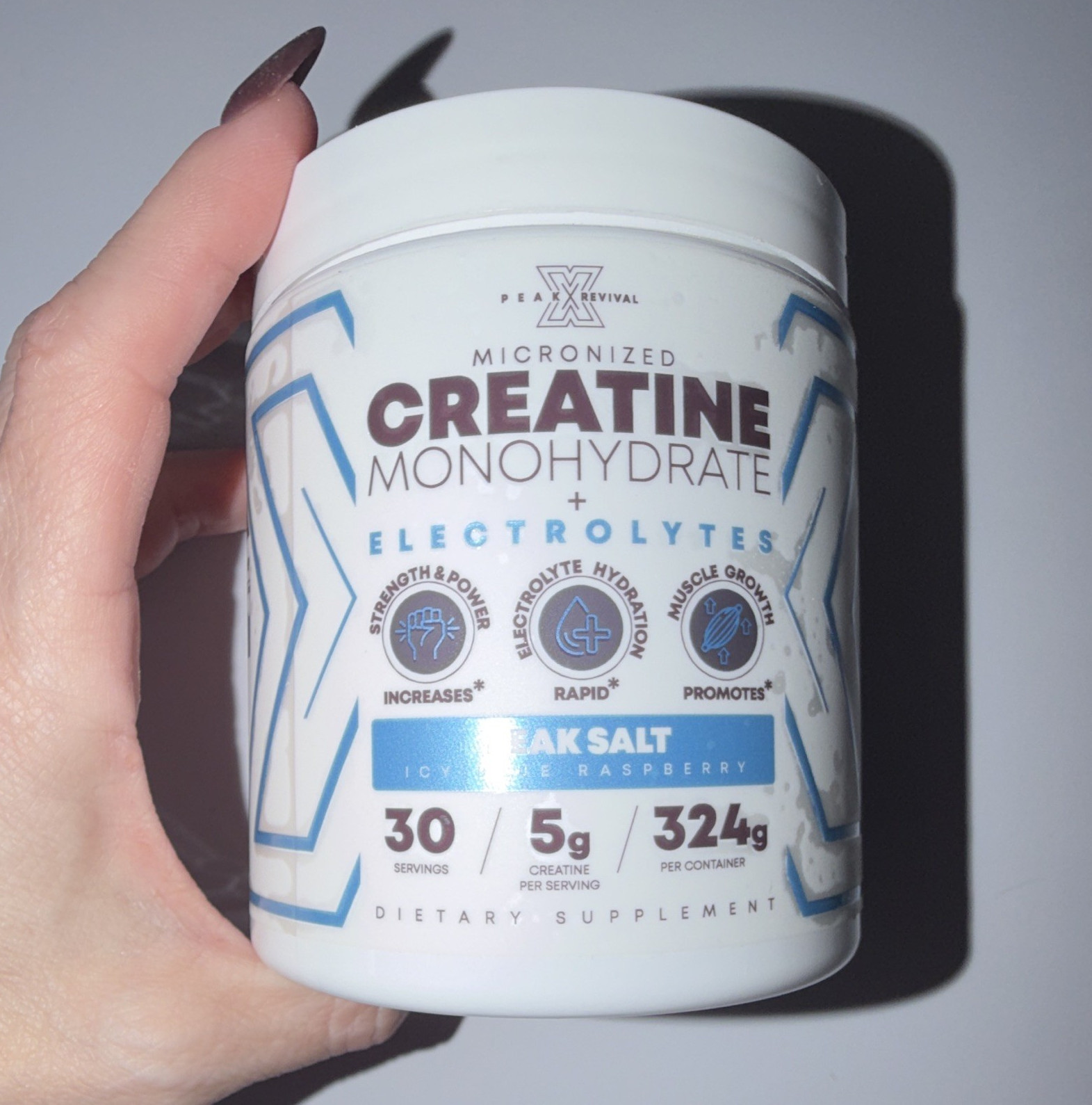 Creatine + Electrolytes Icy Blue Raspberry 324g Exp12/2028