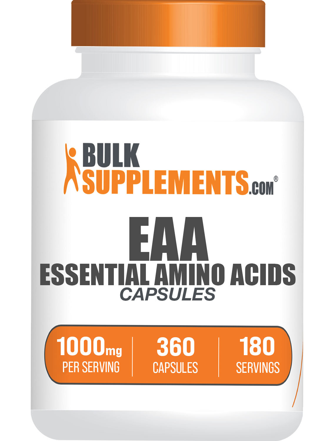 BulkSupplements Essential Amino Acids (EAA) 360 Capsules – 1000 mg Per Serving