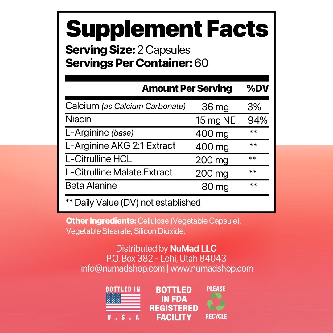 Nutricost L-Arginine L-Citrulline Complex 750mg, 120 Capsules – Non-GMO