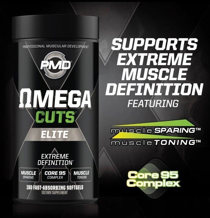Omega Cuts Elite- Omega Fatty Acids & CLA for Muscle & Definition – 90 Softgels