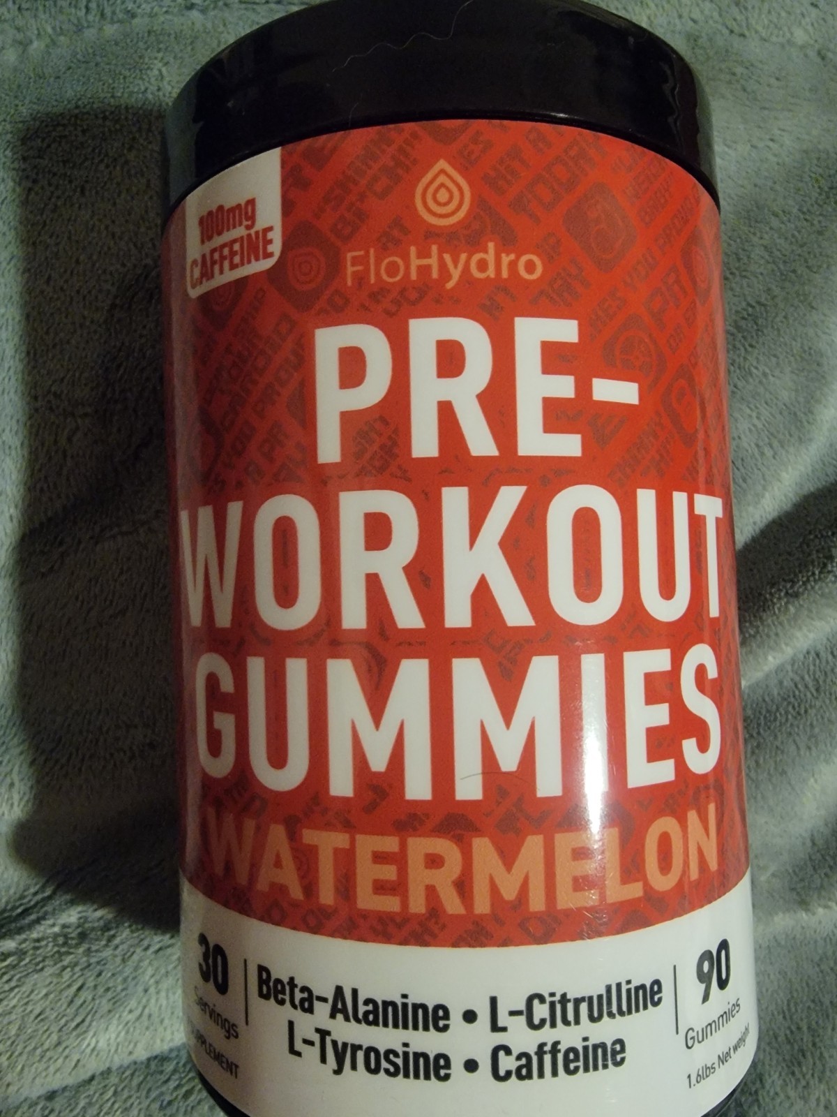 PRE-Workout Exercise Gym Gummies L-Citrulline Beta-Alanine L-Tyrosine & Caffeine