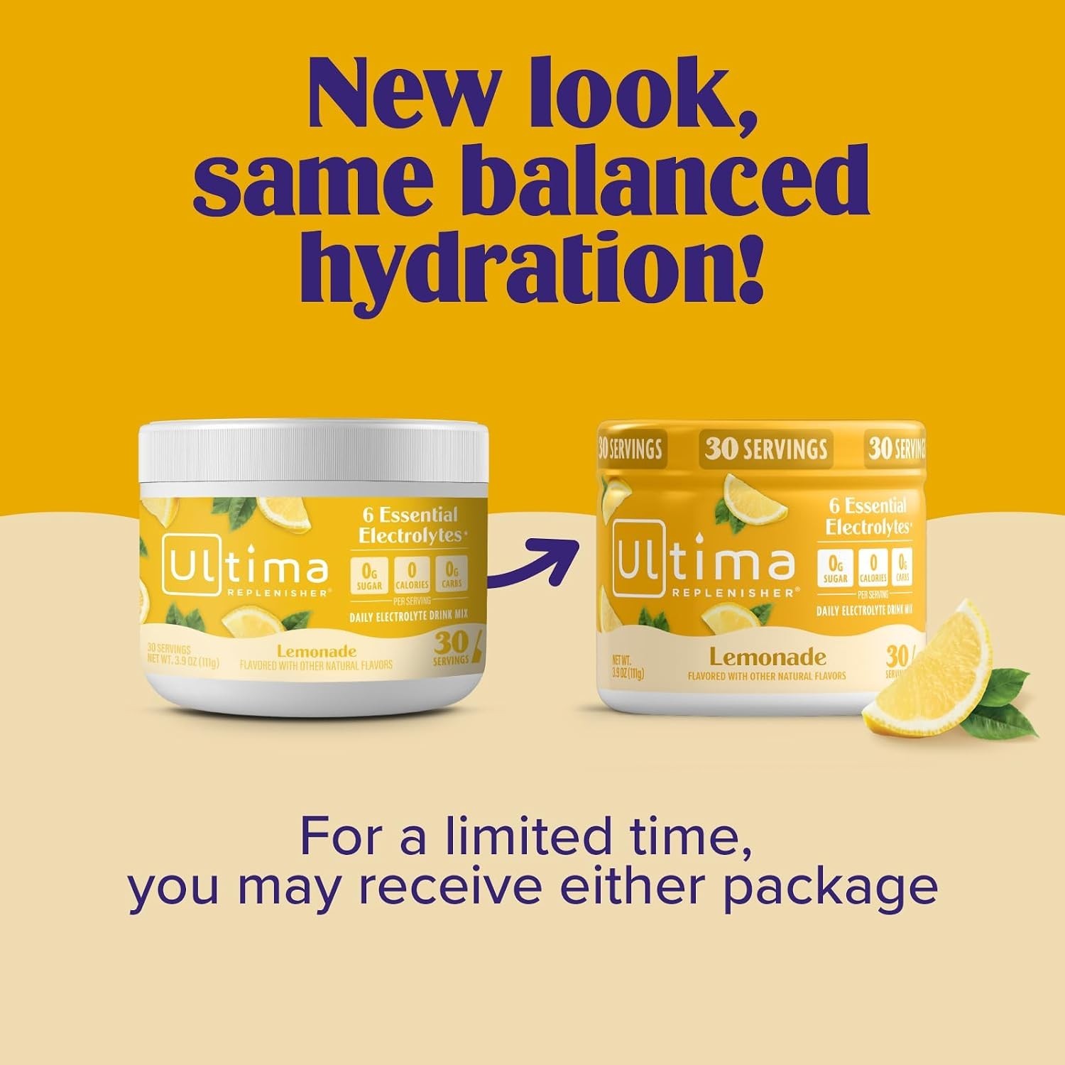 Plant-Based Lemonade Electrolytes – 30 Servings of Sugar-Free Hydration Powder