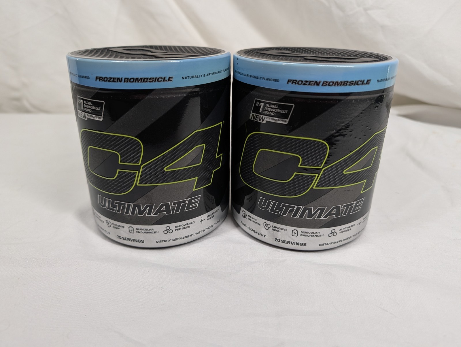 C4 Ultimate Pre-Workout Frozen Bombsicle 20 Servings Sealed BB 06/26 – 2 Jars
