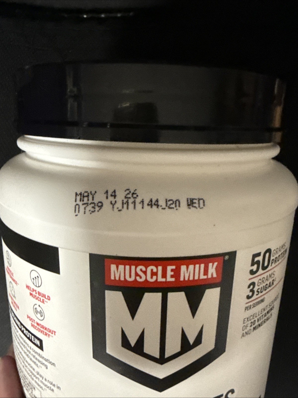 Muscle Milk Protein Powder Pro Series, 7/22/26 Exp Intense Vanilla 32 Oz