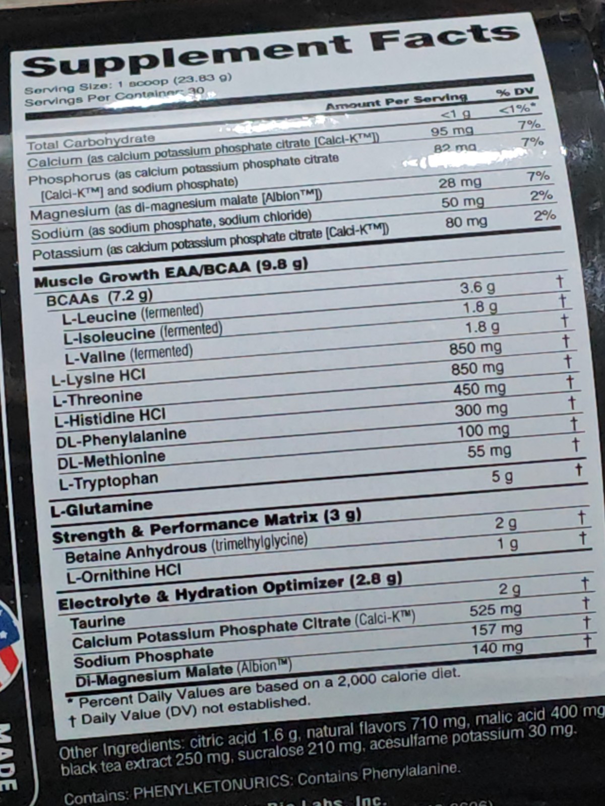 NutraBio Intra Blast Workout Amino Fuel Sweet Tea 30 Servings