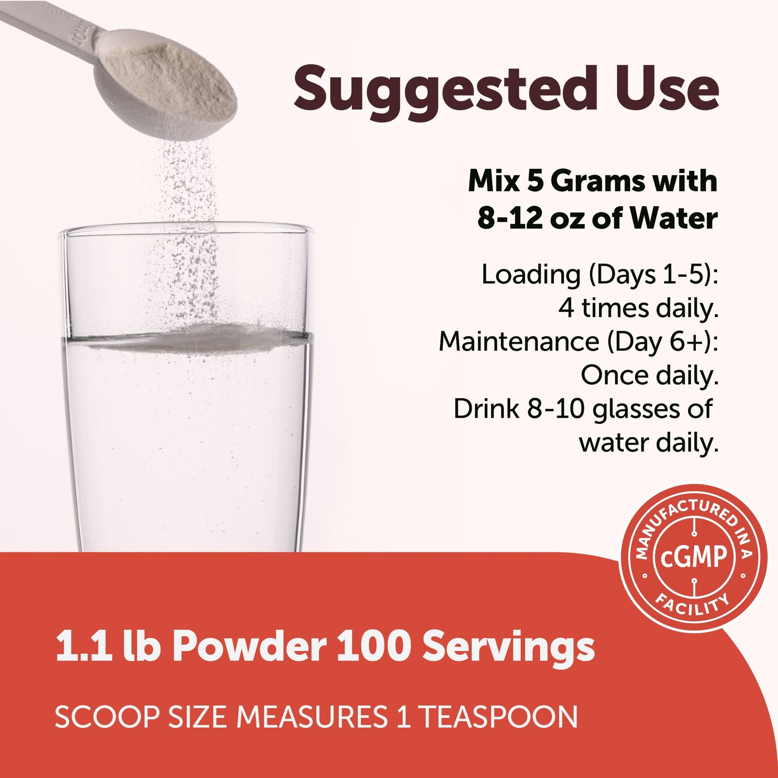 Creatine Monohydrate Powder 500 Grams (1.1 Lb), 5000mg Per Serving, Micronize…