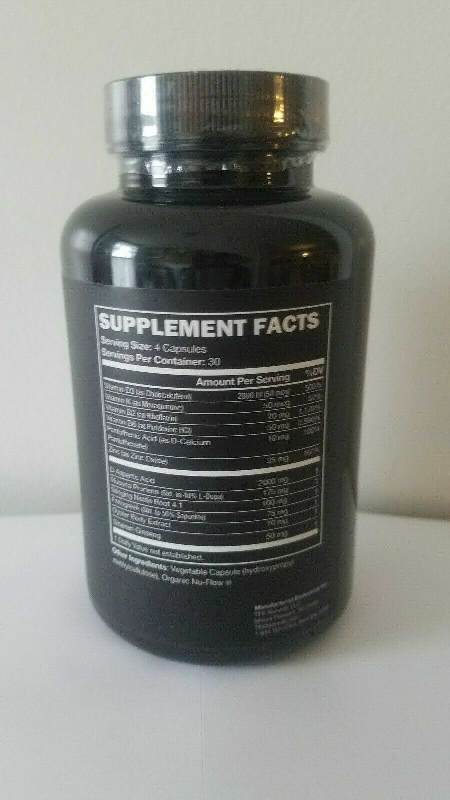 Tek naturals Testo Tek Natural Booster V2 120 caps 30days dietary supplement.