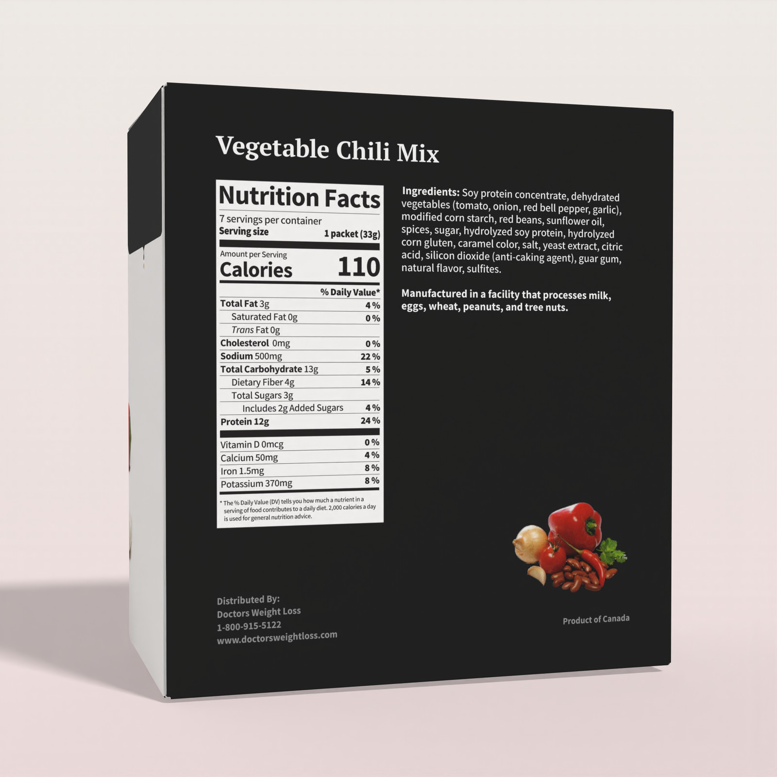 ProtiWise Vegetable Chili Mix High Protein Meal Low Calorie Low Carb, KETO 7ct