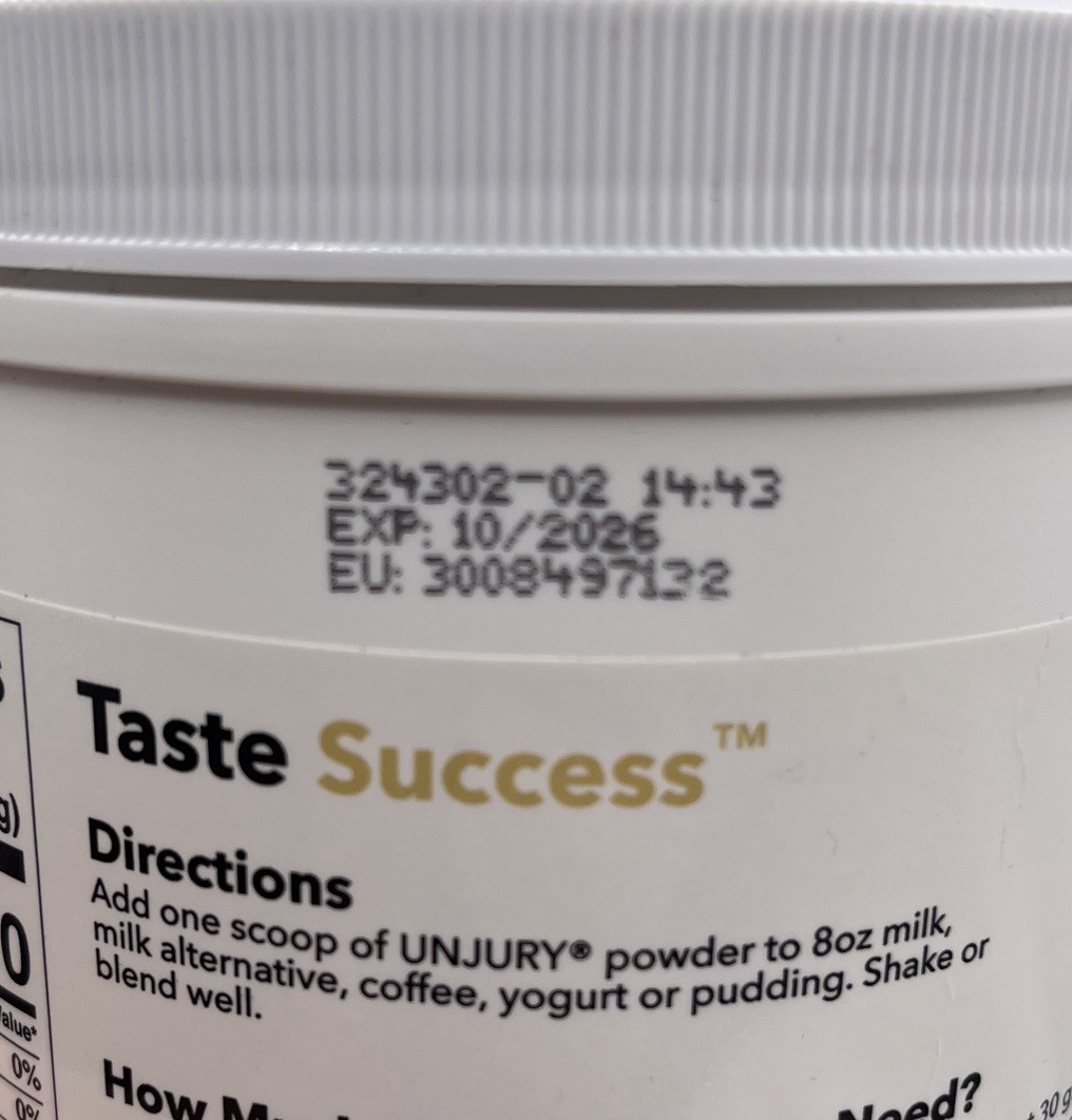 Unjury Vanilla Whey Protein Powder Drink Mix Bariatric 14.8oz.EXP 10/26 FREE 🚢