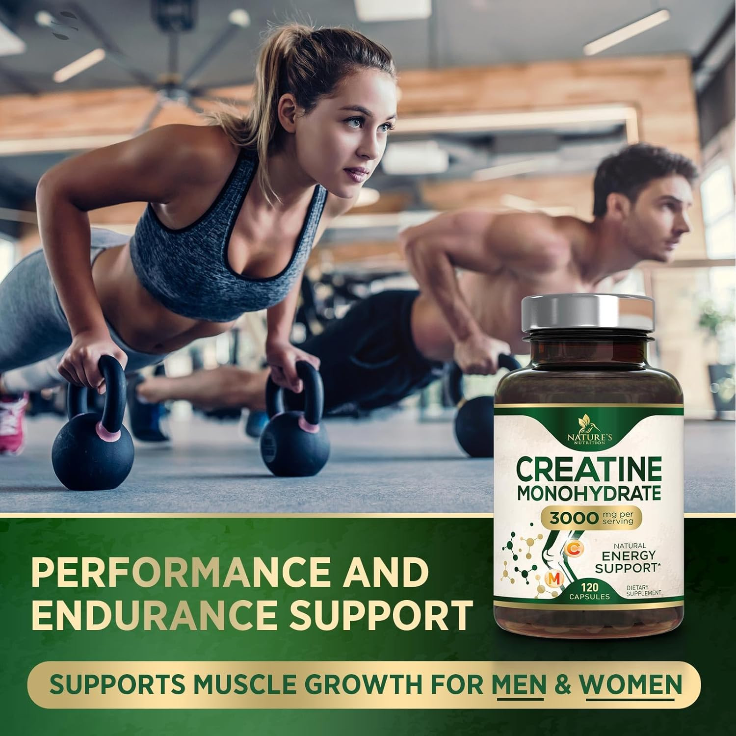 Creatine Monohydrate Capsules 3000Mg – Best Micronized Creatine Powder – Support