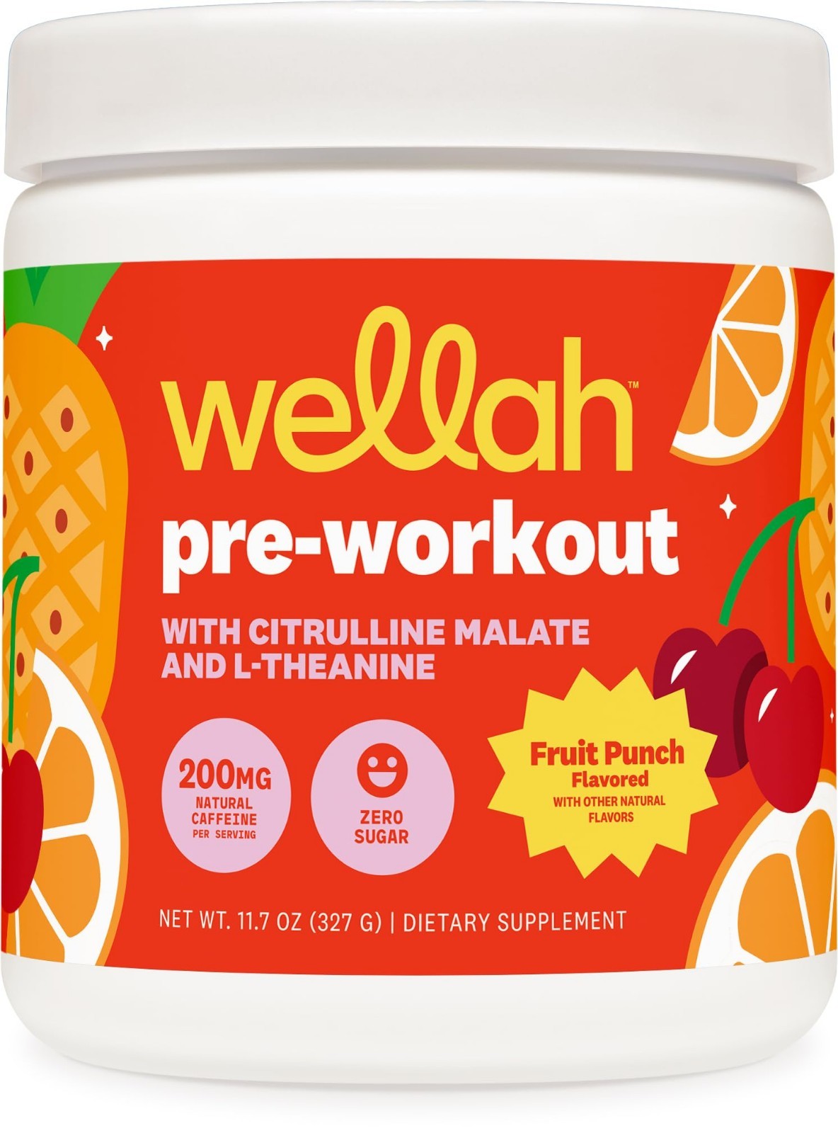 Fruit Punch Pre-Workout Drink Mix 30 Servings | Citrulline, L-Theanine, Caffeine