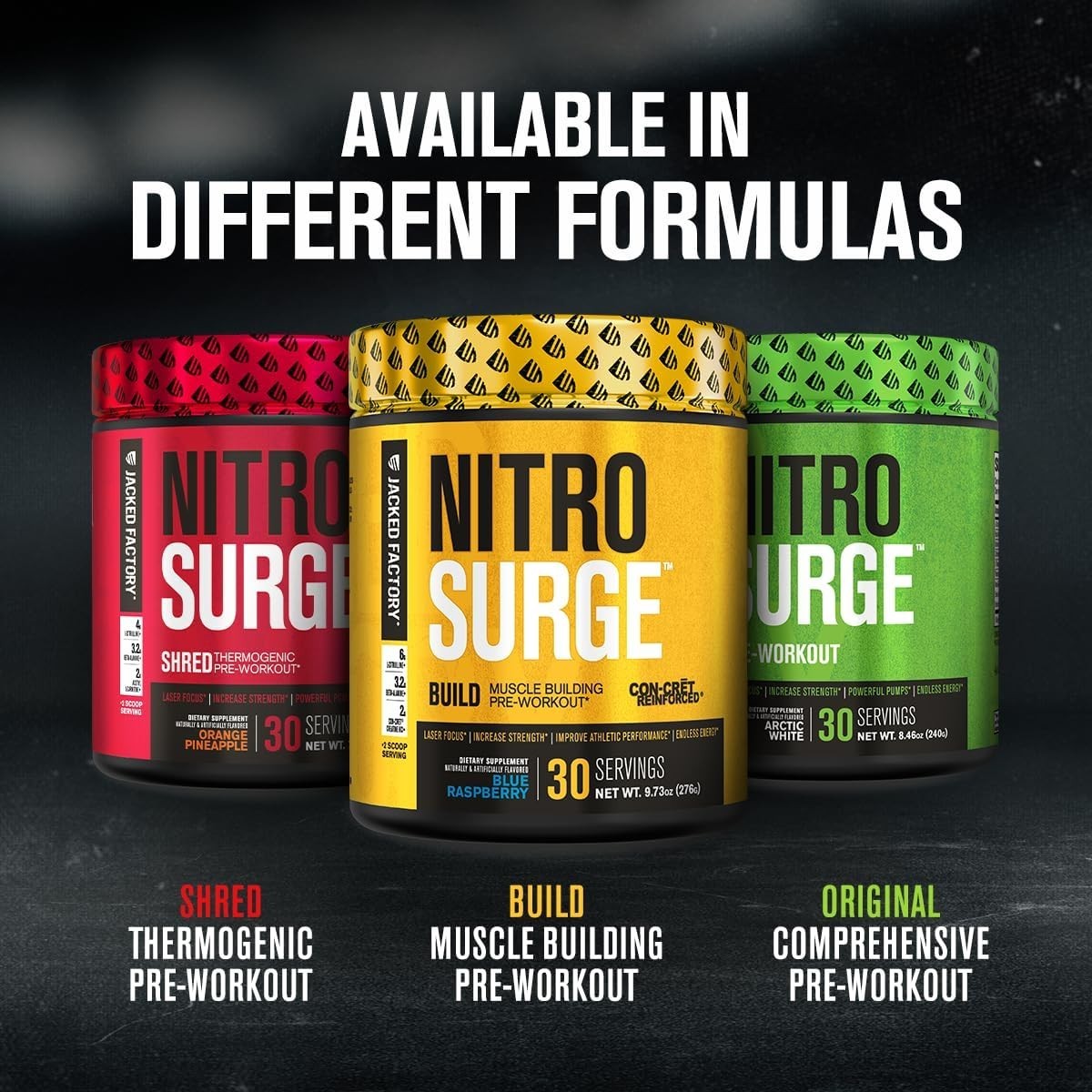 Elevate Workouts with Nitrosurge Build Pre Workout – 30 Servings, Blue Raspberry