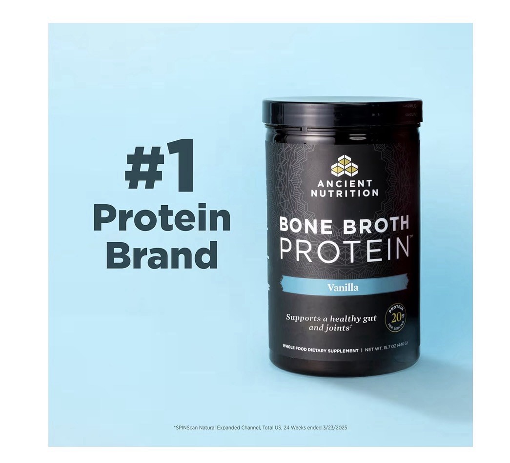 Ancient Nutrition Bone Broth Protein Powder Vanilla 20g Protein 13oz