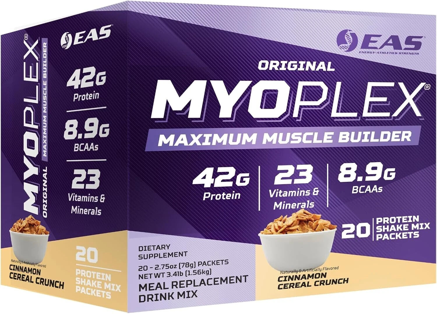 EAS Original Myoplex High Protein Meal Replacement 20 Individual Packs 6 Flavors