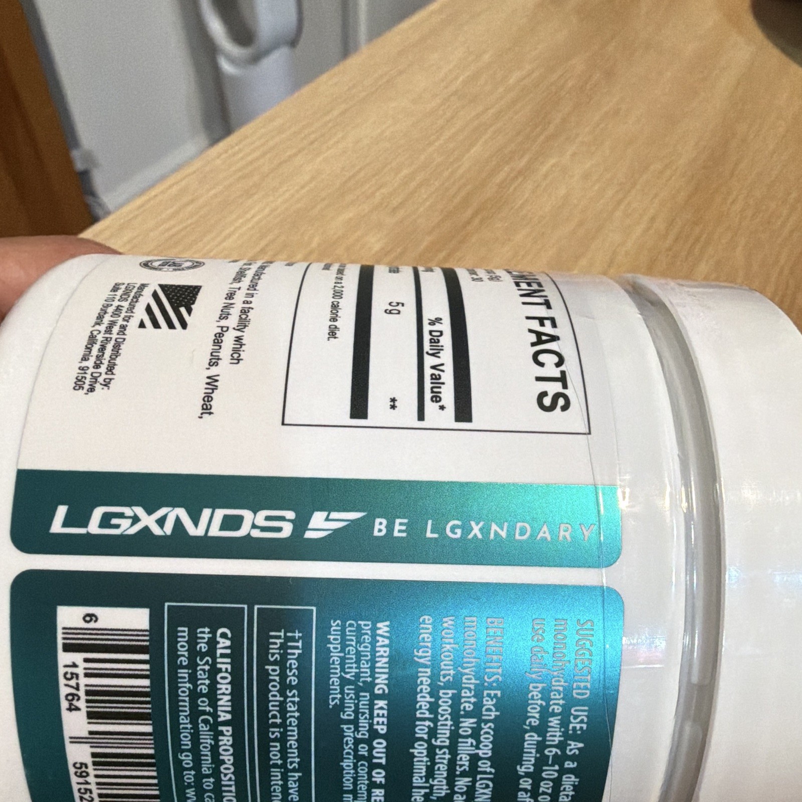 LGXNDS Creatine Monohydrate Micronized Powder Unflavored Vegan 150g 30