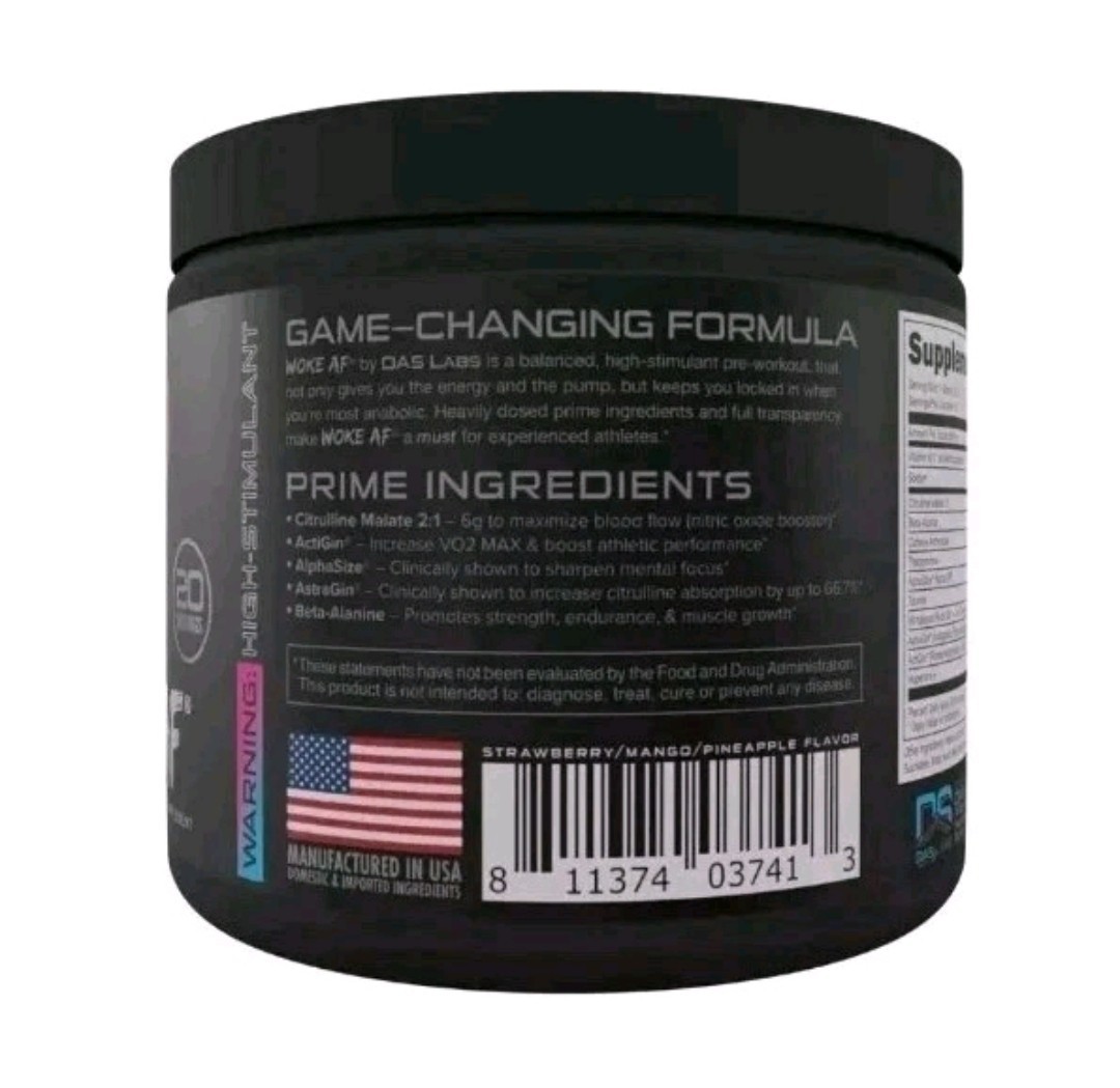 Bucked Up Woke AF Pre-Workout Energy Pump Powder – Miami – Size: 8.7 oz