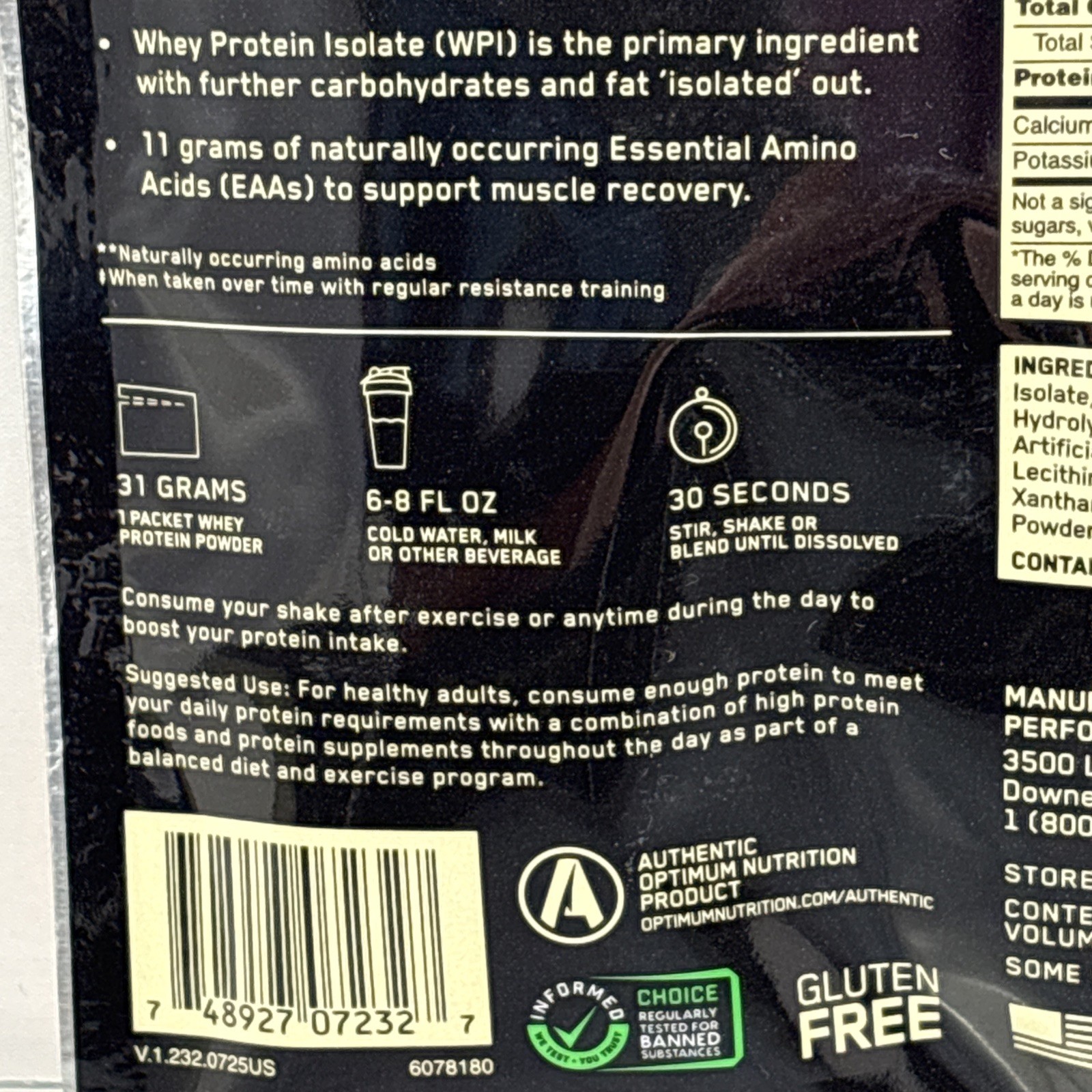 9X Optimum Nutrition Gold Standard 100% Whey Protein Powder 1 SERV STRAWBER B95