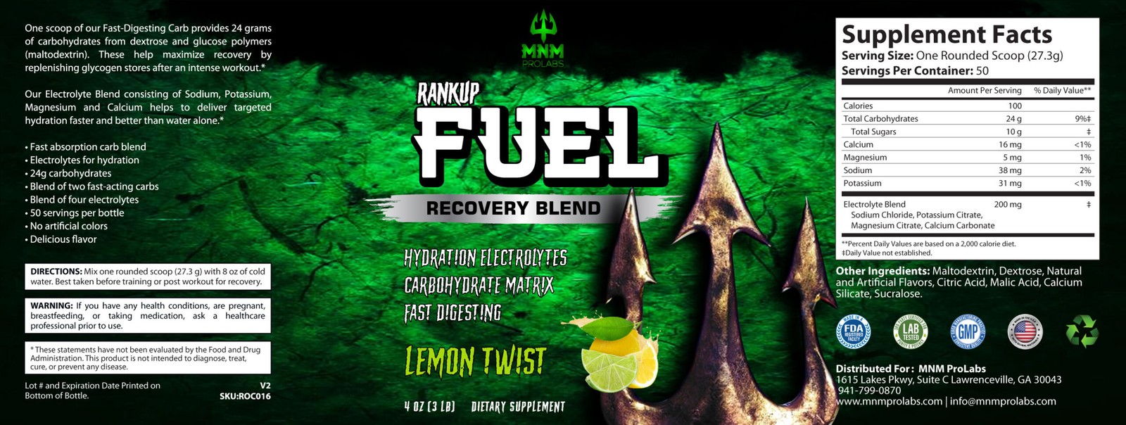 RANKUP FUEL Recovery Blend Lemon Twist