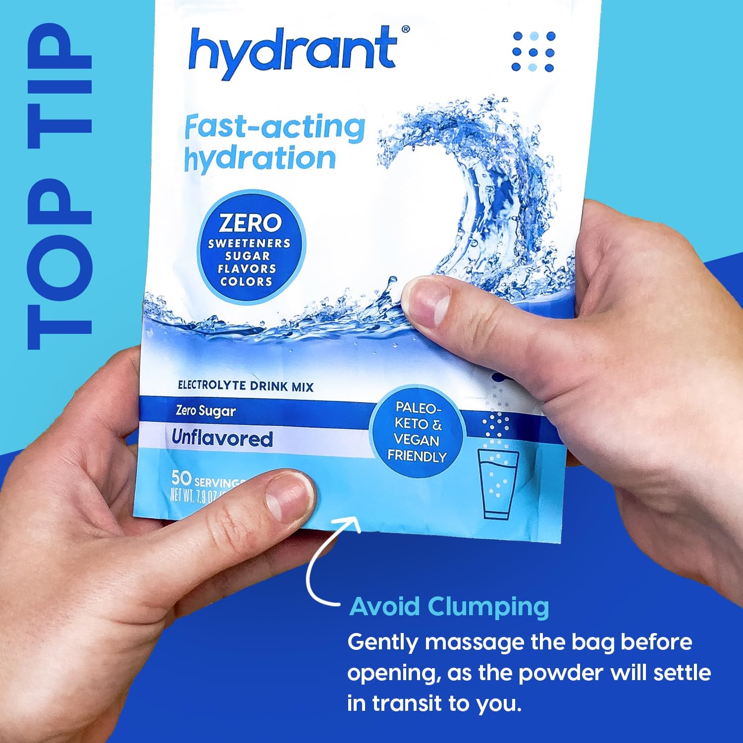 Hydrant – Bulk Hydration Powder Unflavored 50 Servings Acting Electrolyte