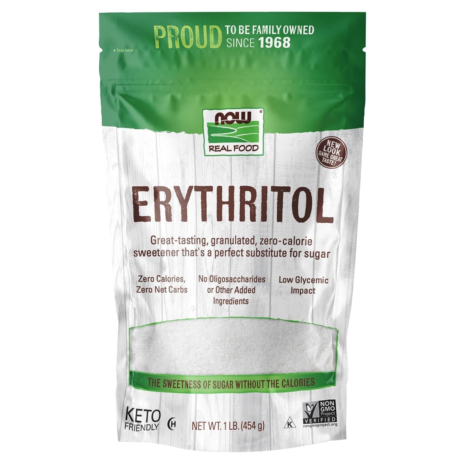 NOW Foods, Erythritol, Great-Tasting Sugar Replacement, Zero Cal (Exp.03/2027)