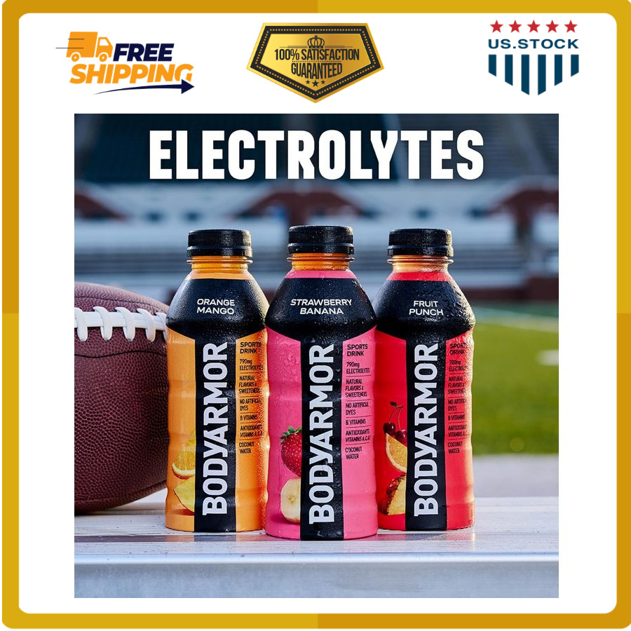 BODYARMOR 12 Pack Strawberry Banana Sports Drink 16oz Electrolyte Hydration