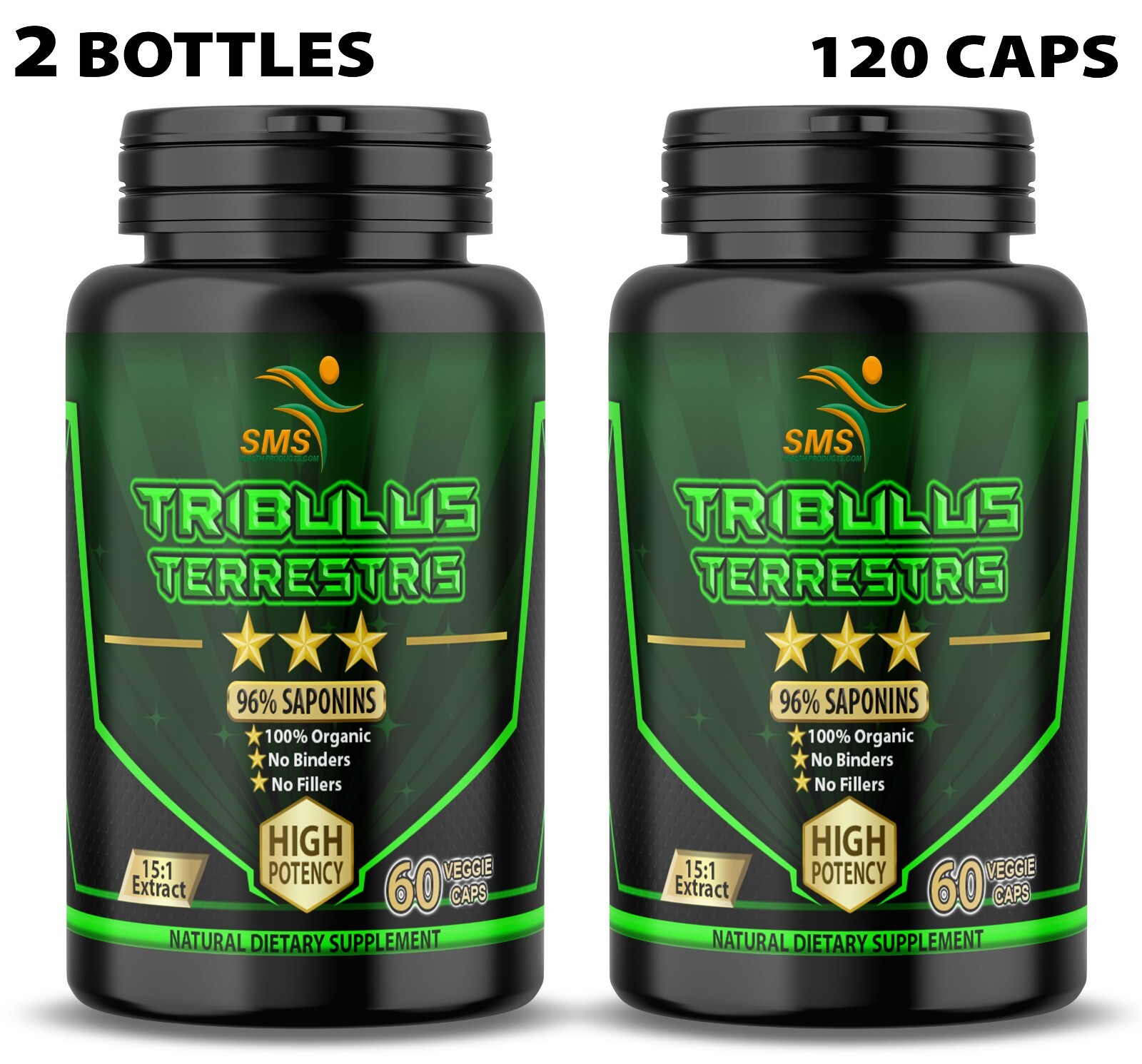 TRIBULUS TERRESTRIS 96% SAPONINS EXTRACT MUSCLE WORKOUT SUPPLEMENTS 120 Capsules