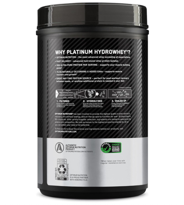 Optimum Nutrition Platinum Hydrowhey Protein Powder, Turbo Chocolate, 20 Serving