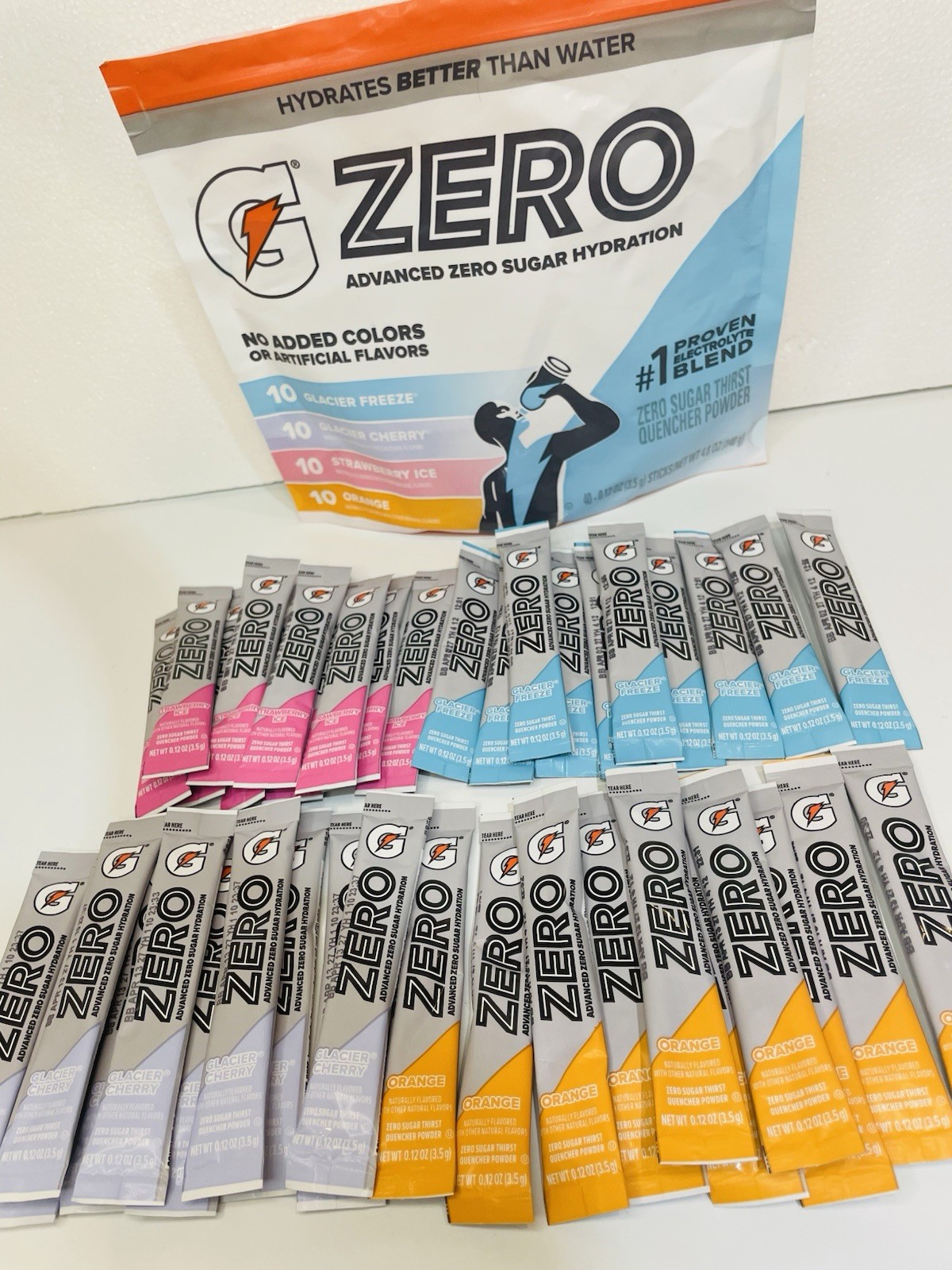 Gatorade Zero Sugar thirst quencher Powder Variety Pack 40 Sticks 4 flavors