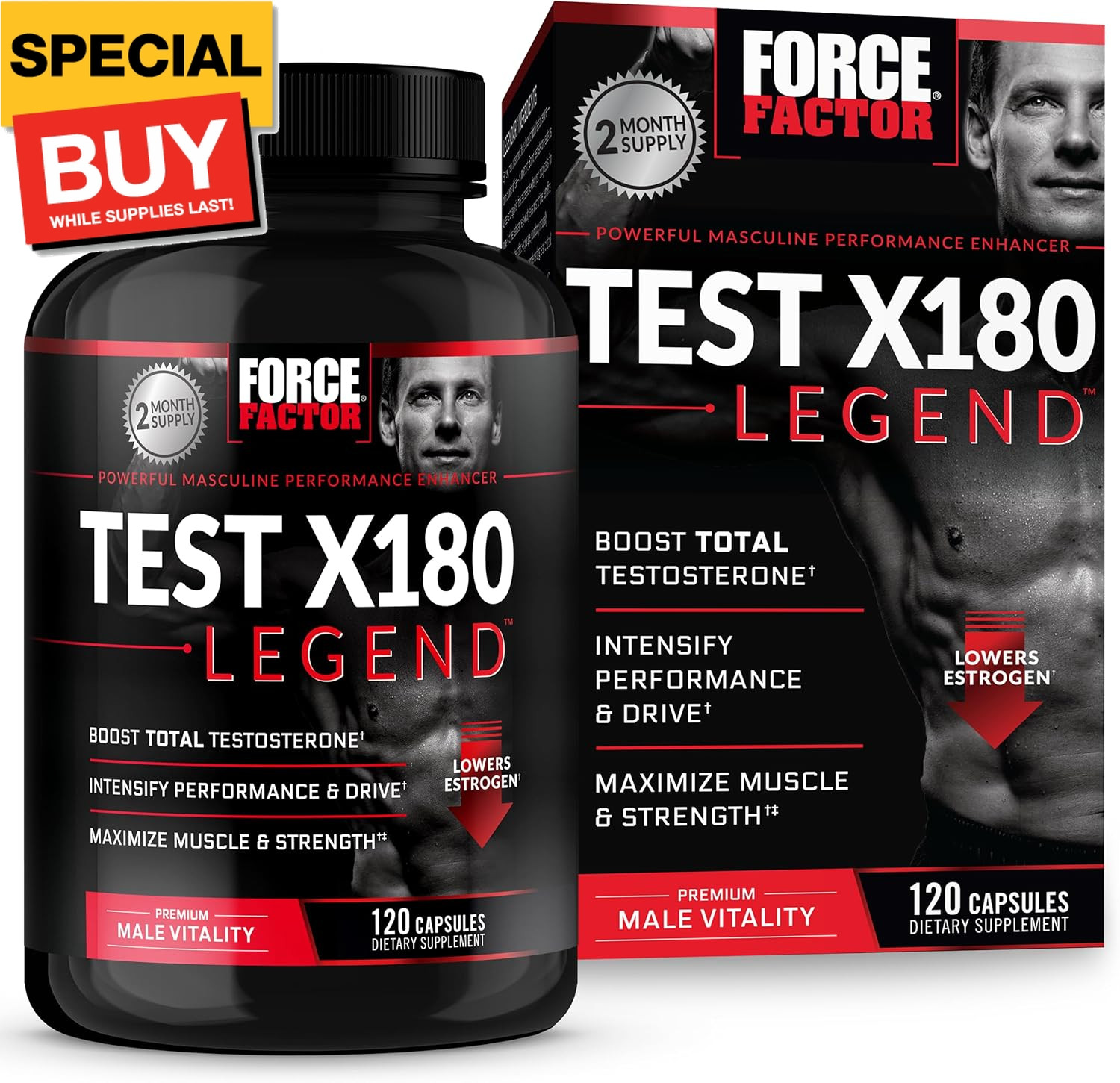 Test X180 Legend Testosterone Booster for Men to Build Muscle & Strength, Perfor