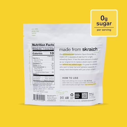 Unsweetened Hydration Sport Drink Mix | 30 Servings (Pack of 1) Lemon + Lime