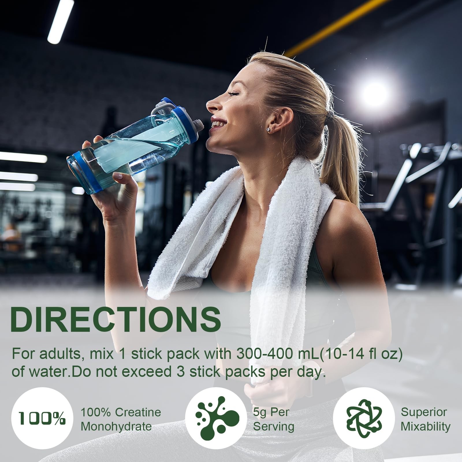 Creatine Monohydrate + BCAA Powder, Supports Muscles, Energy, Strength, ATP P…