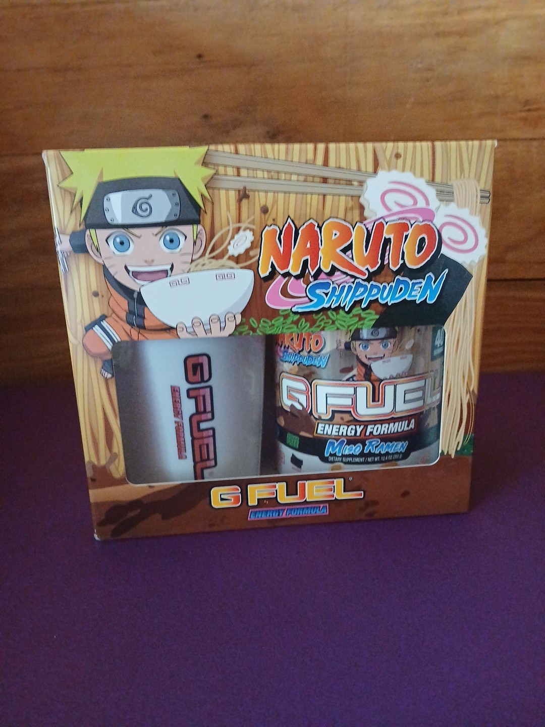 G Fuel Naruto Miso Ramen Collector’s Box Tub + Shaker Cup Sticker Energy Formula