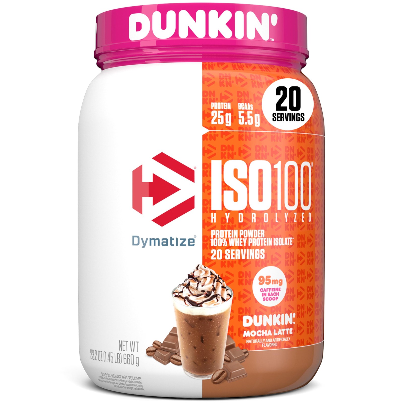 Dymatize x Dunkin’ Mocha 1.34 Pound (Pack of 1), Latte Flavor