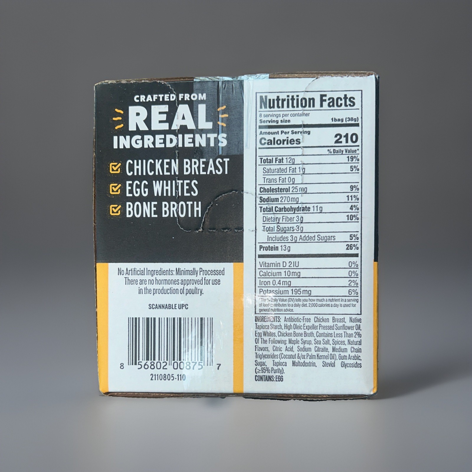 WILDE Protein Chips – Chicken & Waffles Flavor – 1.34 oz Bags (Pack of 8)