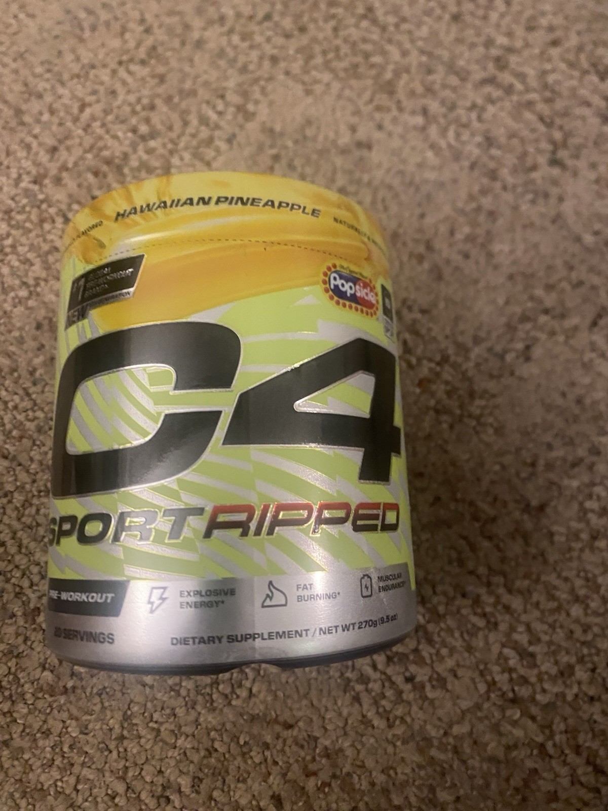 C4 Sport Ripped, Pre-Workout, Popsicle Hawaiian Pineapple, 9.5 oz (270 g) 10/26
