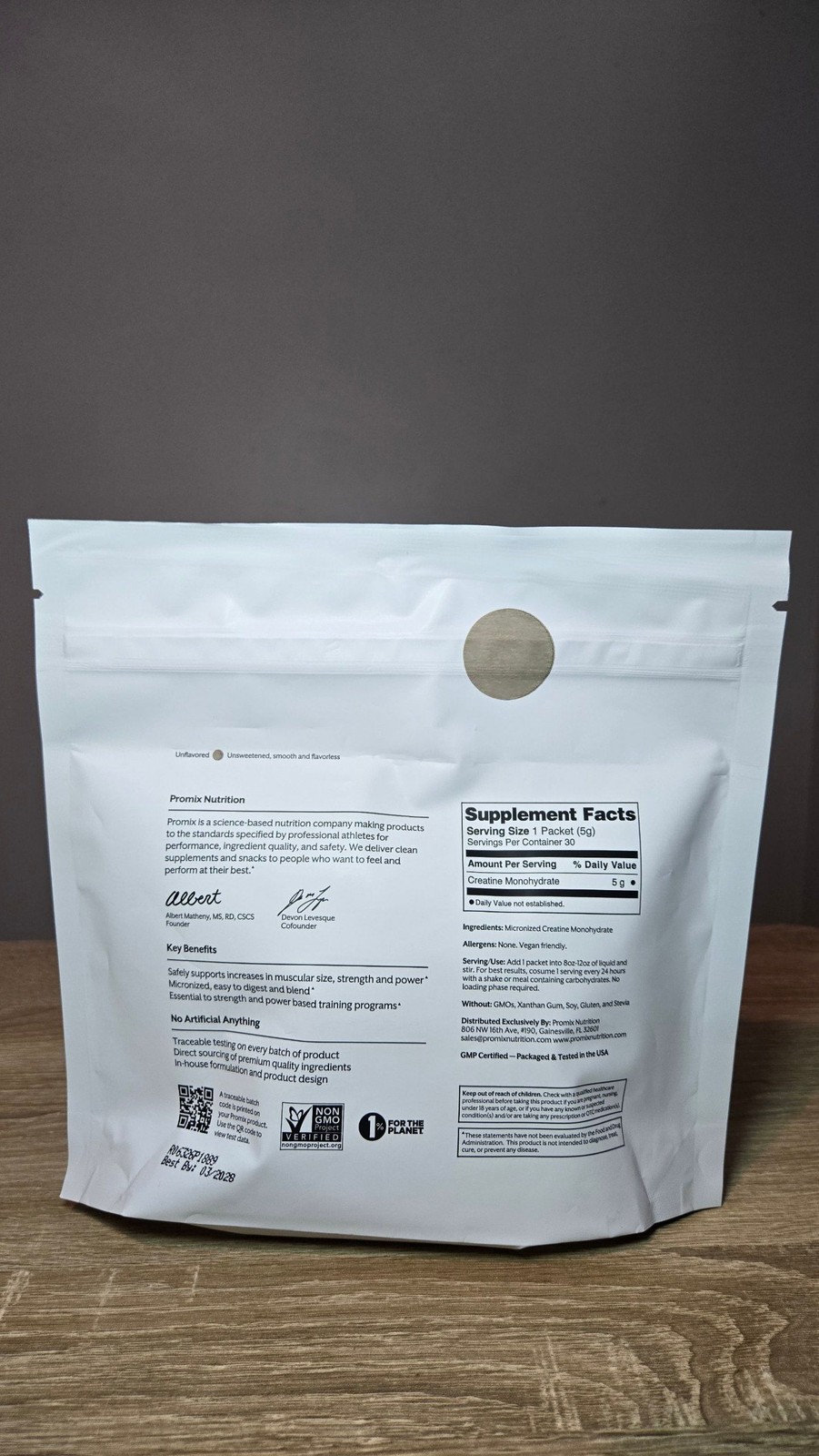 Promix Creatine Monohydrate Micronized 5g Packets 30 Servings Unflavored
