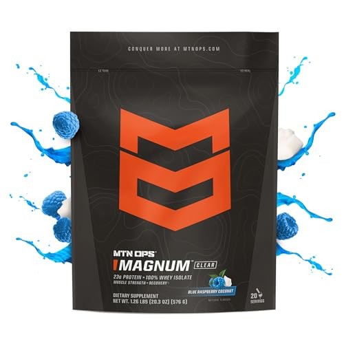 MTN OPS Magnum Clear 100% Whey Isolate Blue Raspberry Coconut 1.26 lbs