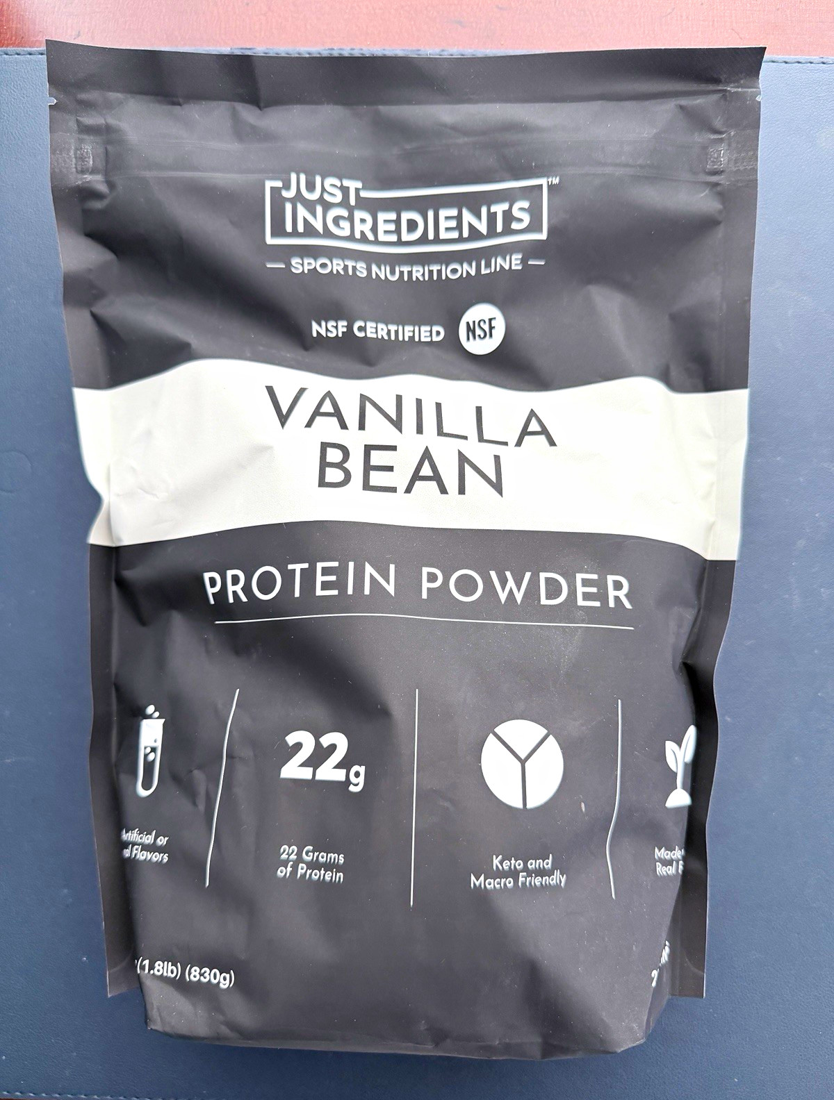 Just Ingredients Vanilla Bean Protein Powder Keto Friendly NSF Certified 1.8 lb