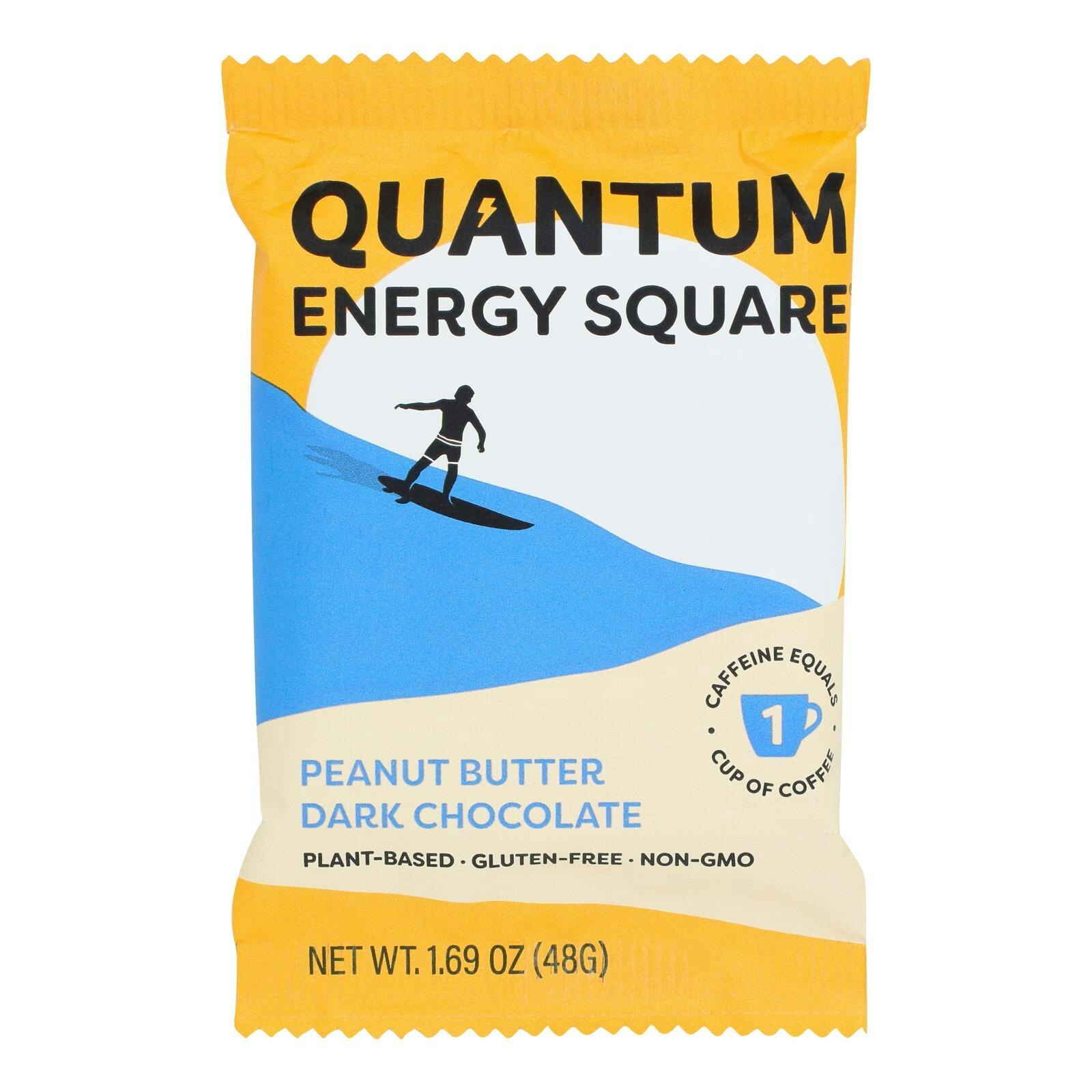 Quantum Energy Squares Peanut Butter Dark Chocolate Bar 1.69 oz (Pack of 8)