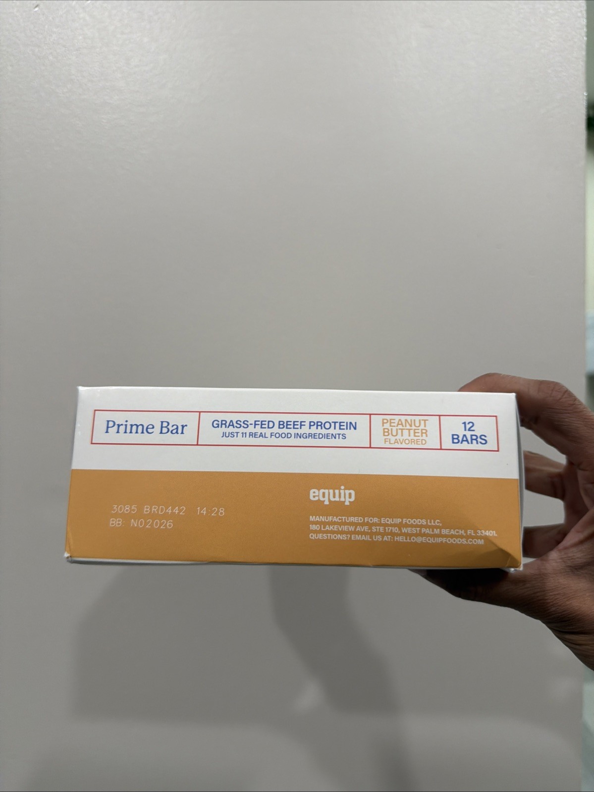 Prime Food Equip Prime 20g Grass Fed Beef Protein Bars 12 Peanut Butter Bars