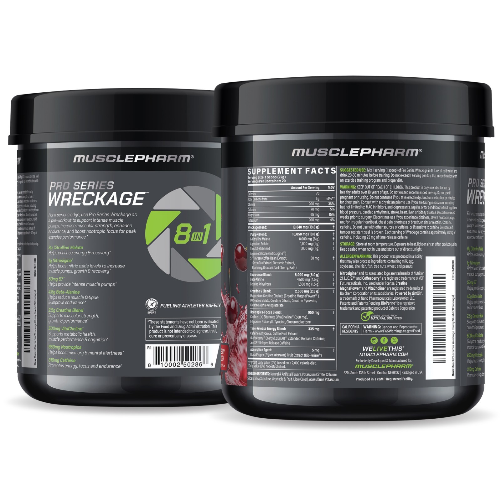 Pro Series Wreckage™, Pre-Workout, Cherry Slush, 15.5 oz (440 g)