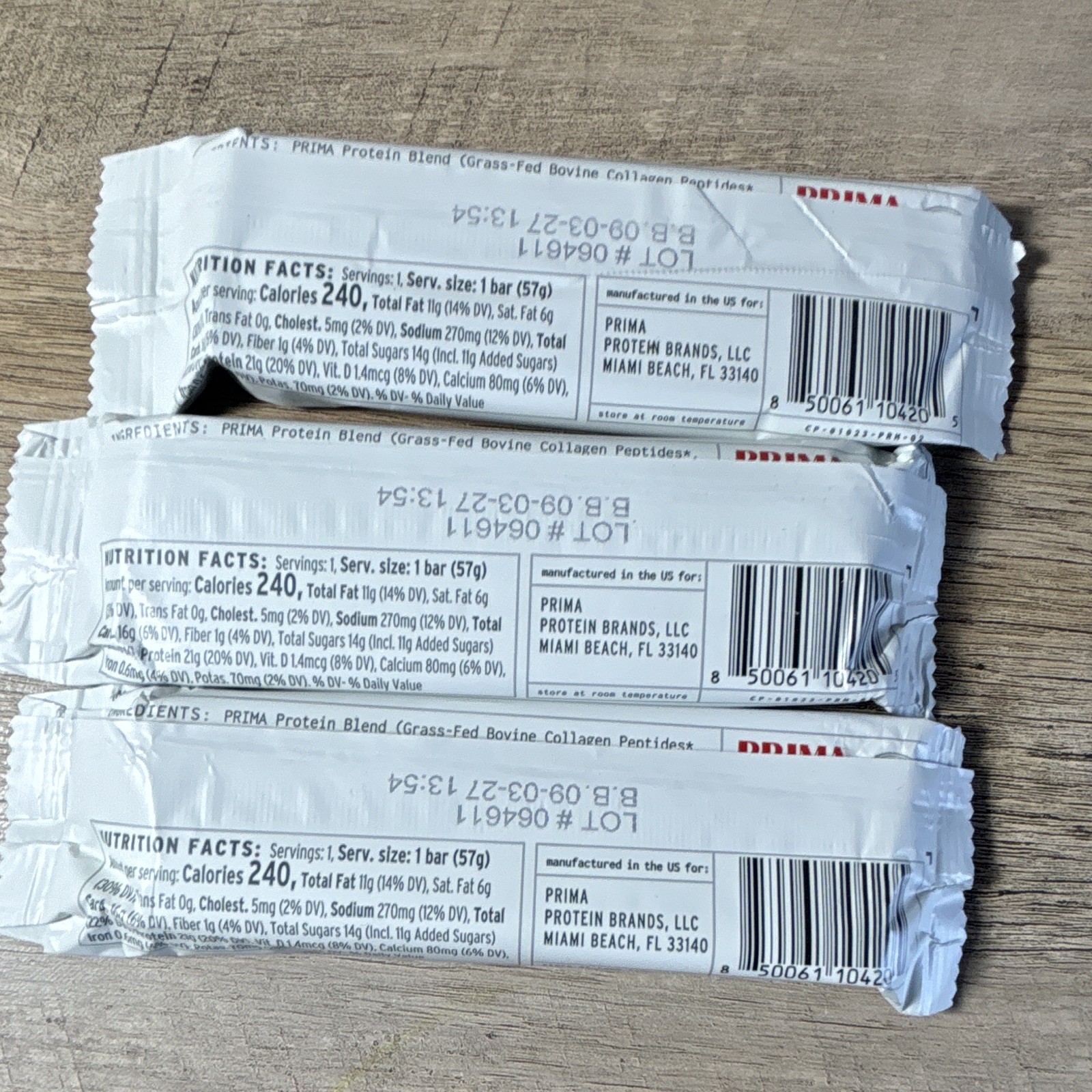 PRIMA Ancestral Protein Bar Cookie Dough 21g Protein Grass Fed (3 Bars)