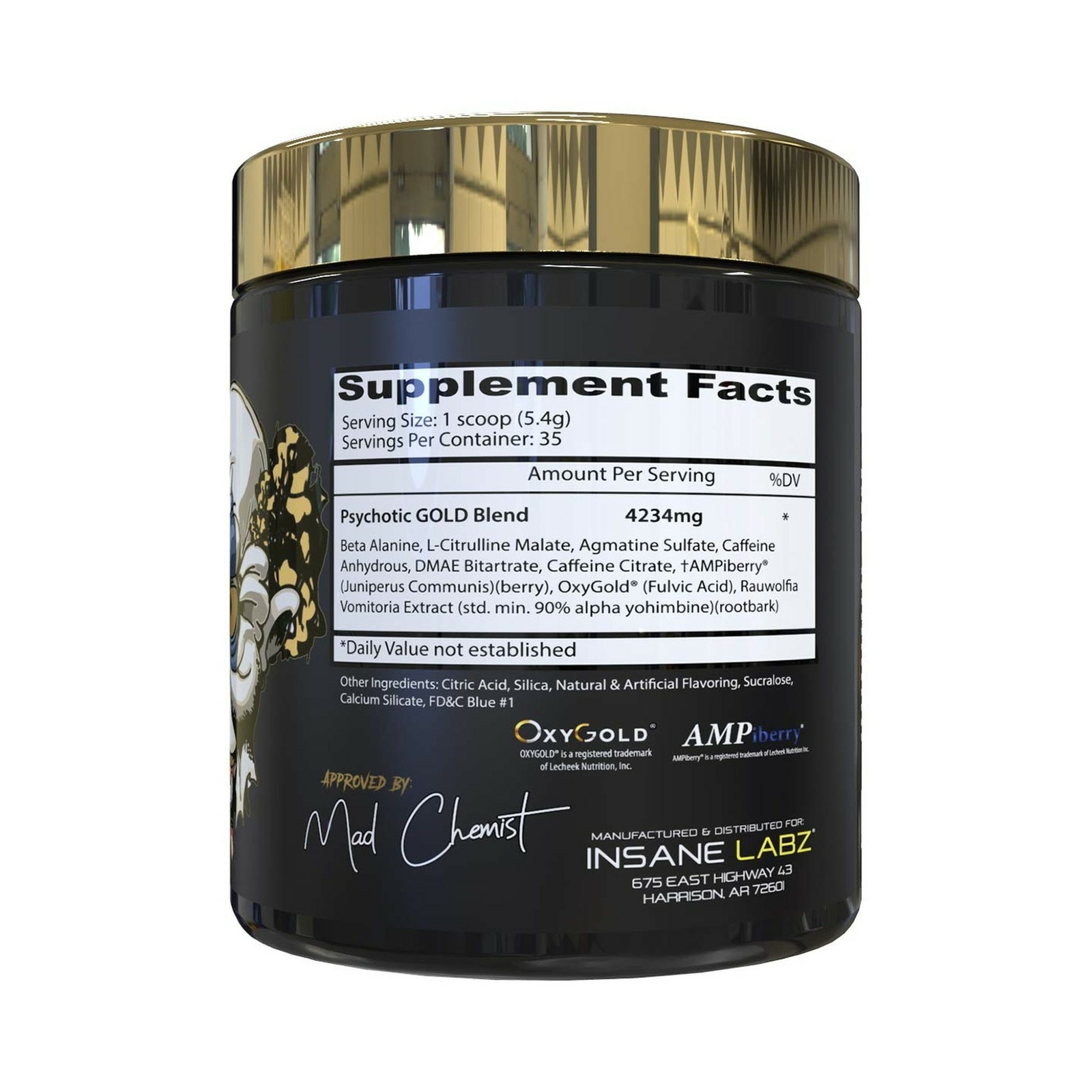 Insane Labz Psychotic Gold, High Stimulant Pre Workout Powder, Extreme Lastin…