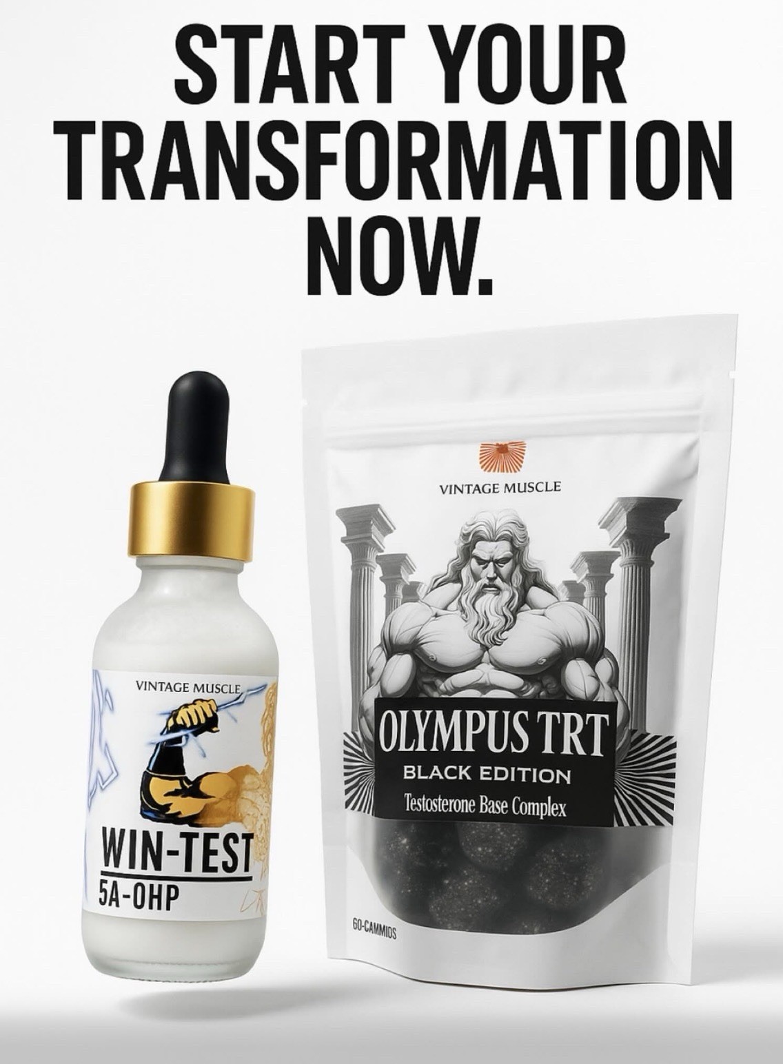 Olympus TRT 4Dhea 2 Step PreCursor 2 Test. Base Gummies By Vintage Muscle💪🏛️🌍