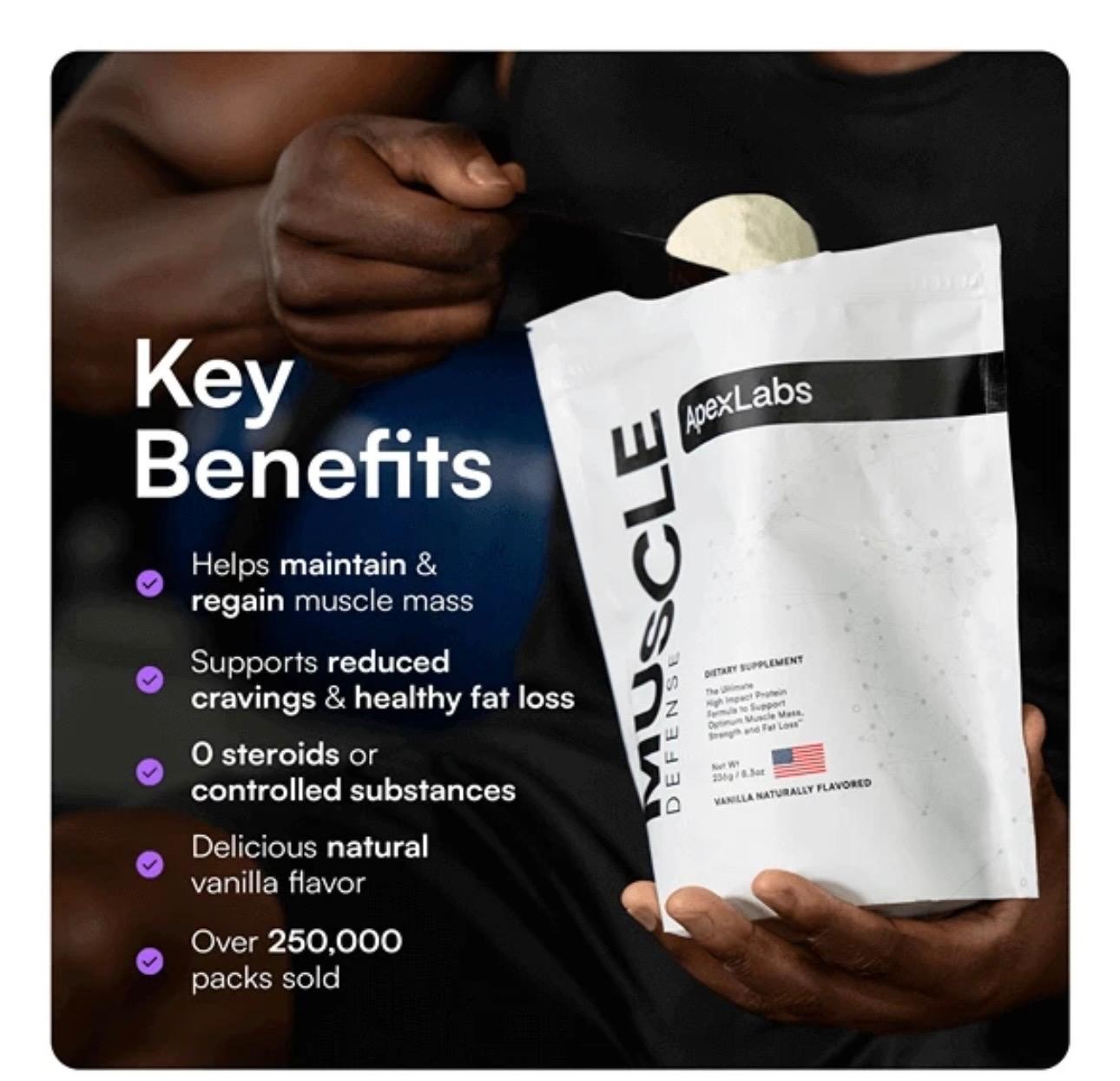 Muscle Defense Chocolate – ApexLabs 15 serv free fast shipping