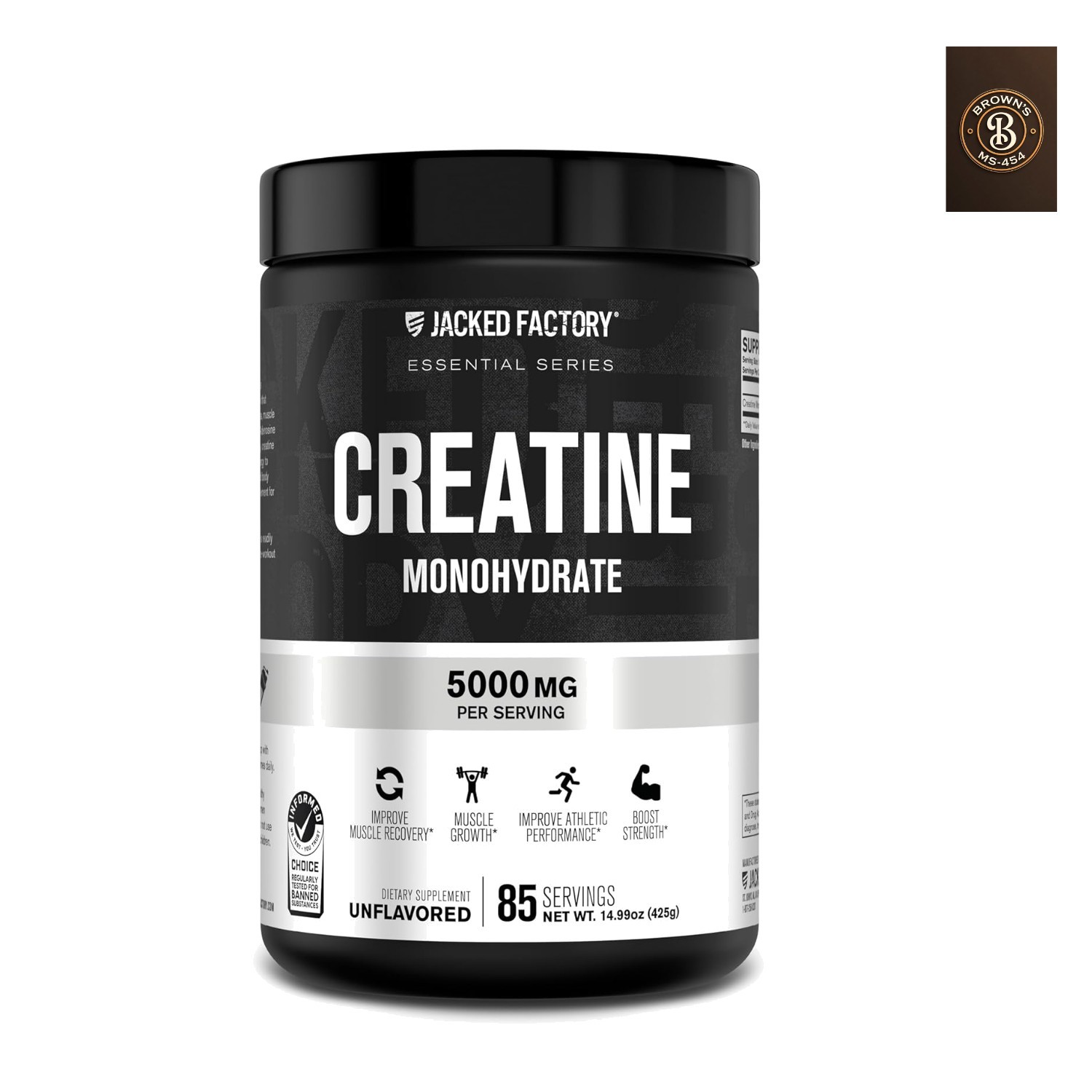 Creatine Monohydrate Powder 425g – 5g Daily Creatine Supplement for Men and W…
