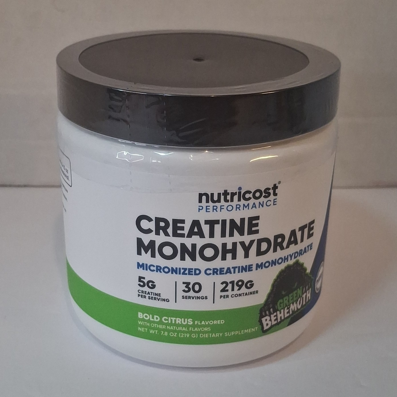 Nutricost Creatine Monohydrate Powder Bold Citrus 5g 30 Servings 7.8oz
