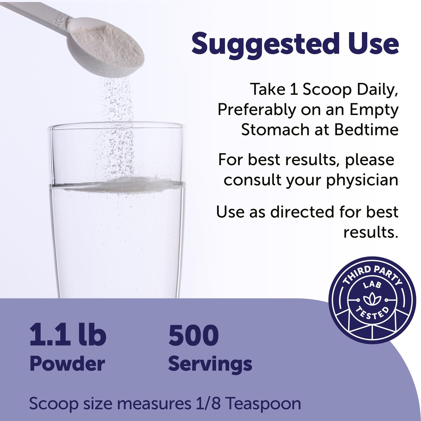 Micro Ingredients Glycine Powder, 500 g 1.1 Pounds, Glycine 1000mg Per Servin…